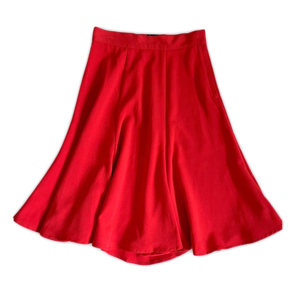Red A-Line Flare Skirt Size S